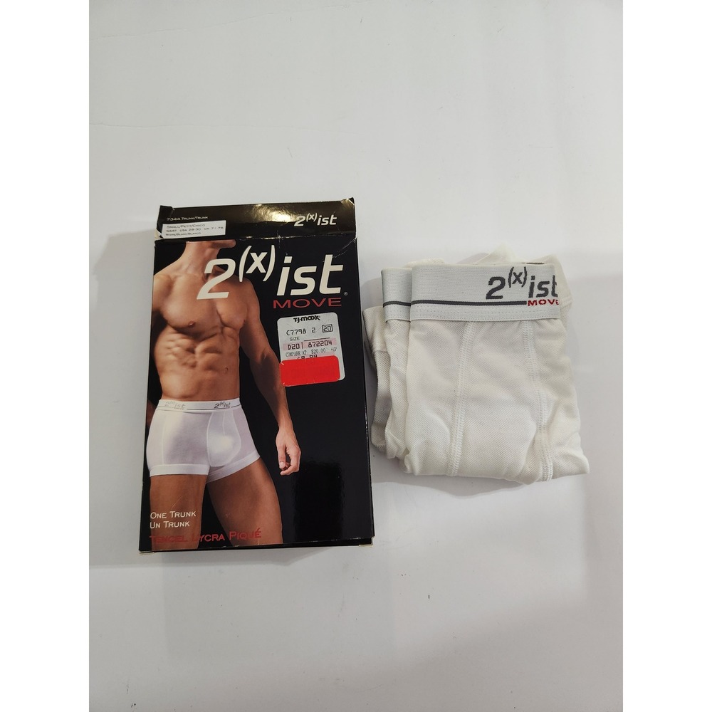 2(x)ist Trunk Underwear‎ White Move Tencel Lycra Pique Vintage Small